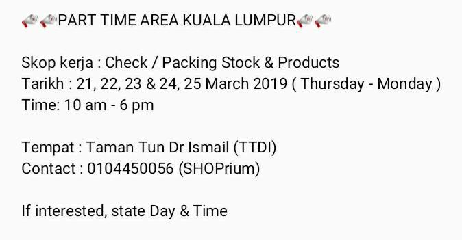 SHOPrium's tweet photo. 💥URGENT💥 NEW DATE 📣

#kerjaparttime #parttime #parttimekl
#kerjakosong #kerjakosongkl #internkl
@twt_KL @twt_kerja @Oh_KerjaKosong @PartTimeKL @MauKerjaMY https://t.co/rVVNlYxQD8