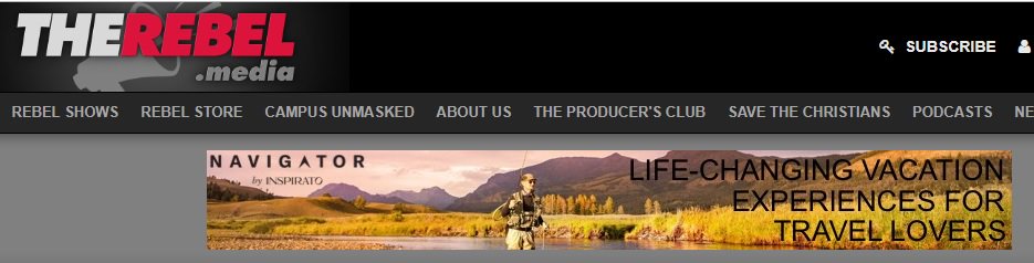 CANVOTE2019's tweet photo. Hey there @inspirato, you probably didn't know it, but your ads are showing up on TheRebelMedia website, which has been accused of coverage tolerant of white supremacists. Please consider blocking it from your media buy. Thanks!  @slpng_giants_ca https://t.co/Pc0LZ28FuV