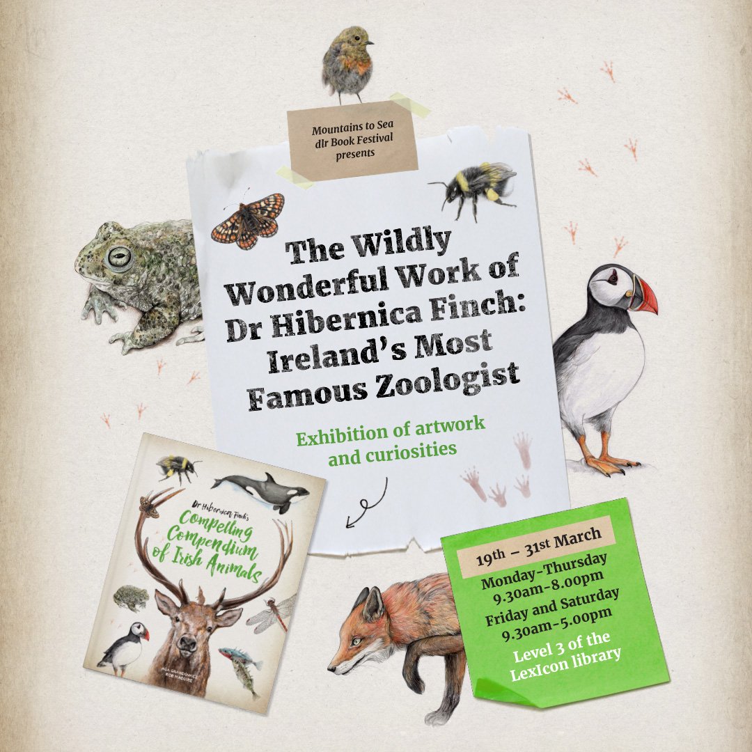 AgaGrandowicz's tweet photo. If you are in LexIcon these days, pop over to the level 3 (the library) and follow the footprints :)
#compellingcompendium #artexhibition #animalsdrawings #artwork #zoologistsdesk #mountainstoseabookfestival #mountainstosea @mountainstosea https://t.co/kBRW5KMPty
