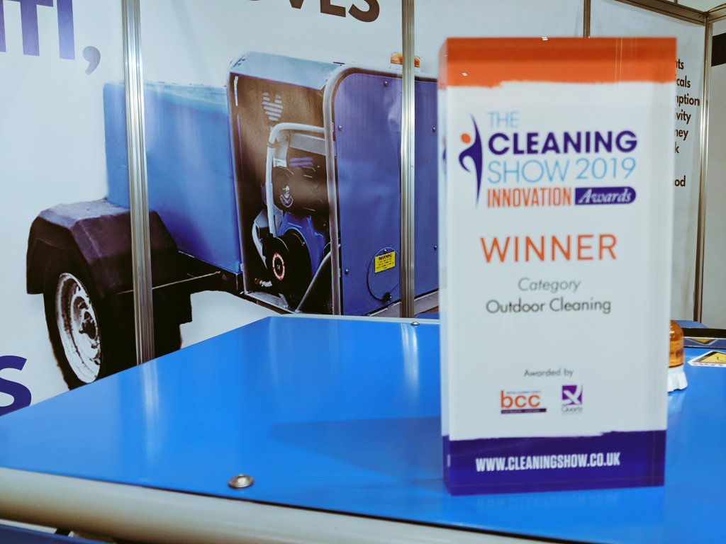 Morclean's tweet photo. We're starting day 2 @TheCleaningShow with this innovation award on stand A15. Good luck to all the exhibitors and organiser today! #innovation #morclean #TheCleaningShow19 #awards #winners #Excel https://t.co/qnZRbqjBIY
