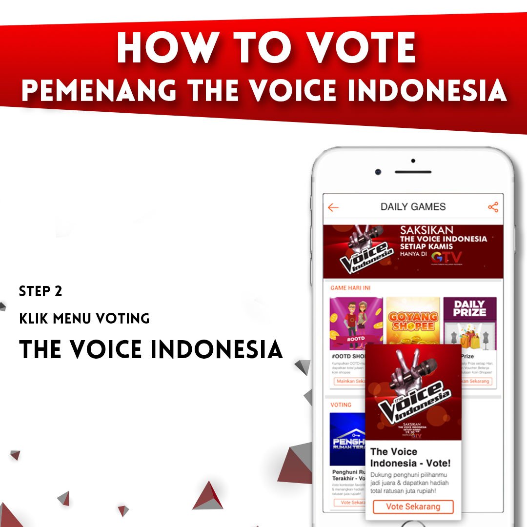 OfficialGTVID's tweet photo. Buruan vote kontestan favoritmu sekarang karena mereka sangat butuh dukungan kamu. Download Shopee dan vote kontestan favoritmu di Shopee! Ada hadiah uang tunai untuk 10 voter beruntung setiap minggunya &amp; 2 paket liburan ke Bali! @ShopeeID #VoteDiShopee #TheVoiceGTV #MakeItLouder https://t.co/Z8046VVU0o