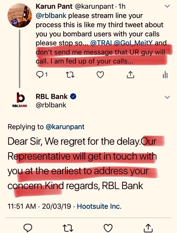 karunpant's tweet photo. This is funny I specifically asked them not to say so... 😂😂😂 #automatedreply #farzi #comedy @rblbank https://t.co/onXV7gn75a