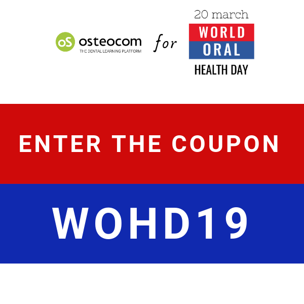 osteocom's tweet photo. 📆It’s #WorldOralHealthDay and we’are going to celebrate.
👉Visit https://t.co/xLgvqL3XP3 to retrieve a €100 coupon to be used on your next video course 
✅ᴡᴏʜᴅ19 
– only before March 31st.--
#osteocom @fdiworlddental https://t.co/apaC0otT8A