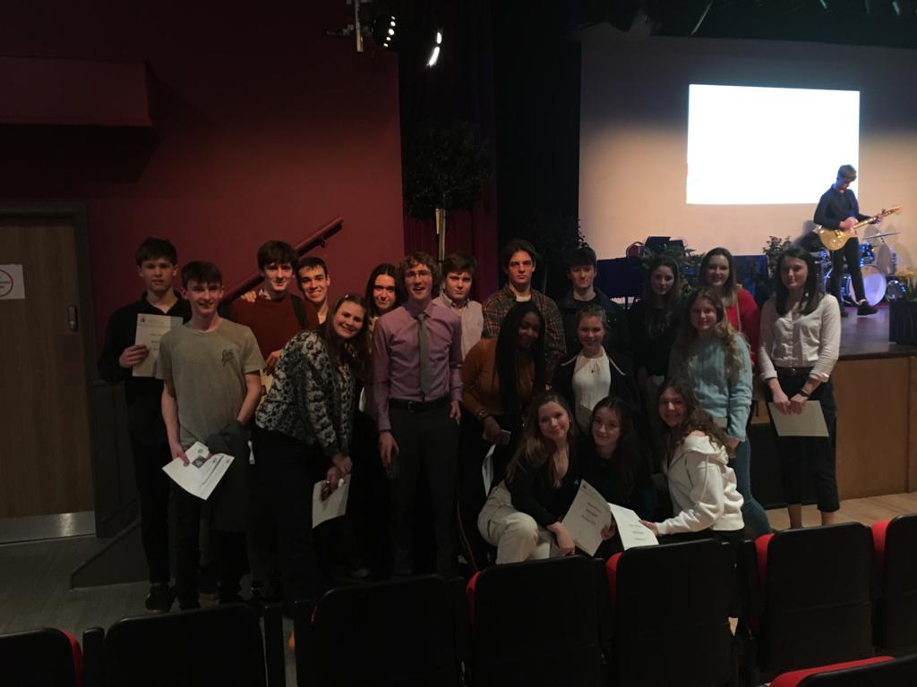 Fabulous Awards evening for Sexey's D of E students meeting Ed Pratt- round the world unicyclist !