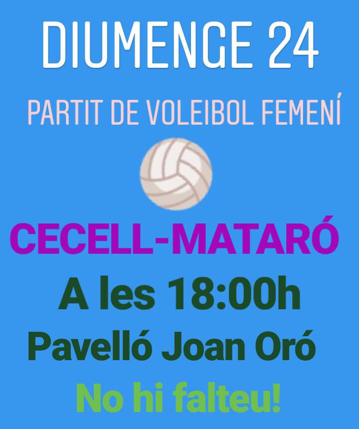 cecell_lleida's tweet photo. Les nostres seniors no paren i nosaltres amb elles. Aquest diumenge us convidem a aconpanyar-les en el últim partit abans d la #fasefinalsenior1acatalana #donaiesportlleida #esportfemenilleida #amuntcecell #esportivalors #cecell #voleifemeni #donesesportistes #BalafiaXdonaiesport https://t.co/kh8e1boUHD