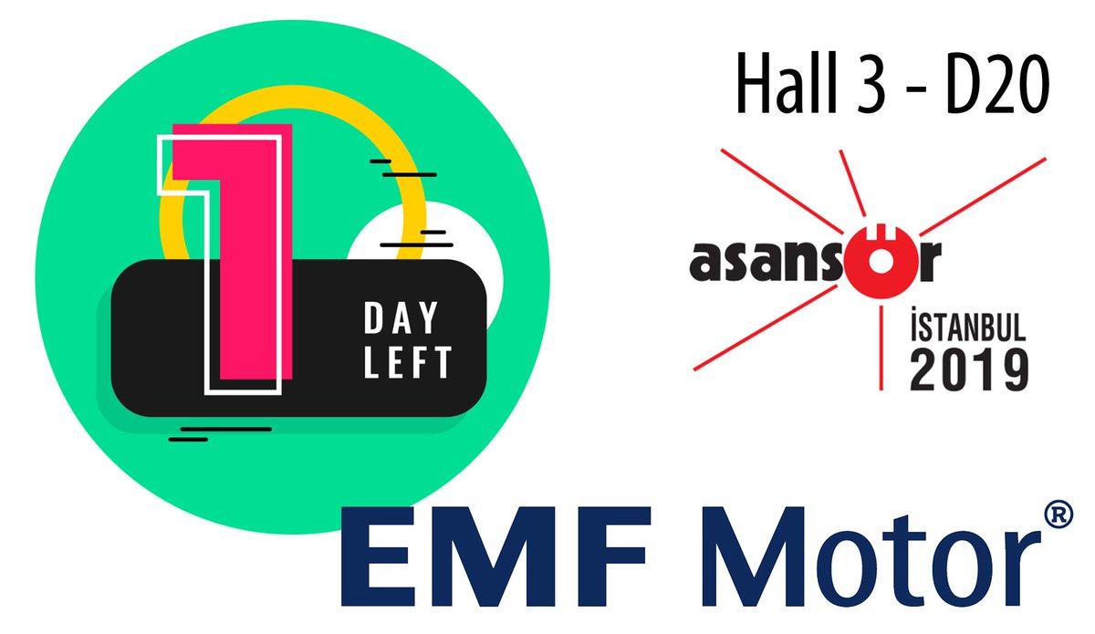 emfmotor's tweet image. 1 day left! MAKE A DIFFERENCE with EMF Motor
Gearless Lift Motor
Asansör Istanbul in TUYAP, Hall 3 - D20
#elevatormotor #liftmotor #elavatormachine #gearlessliftmotor #themostefficientmotor