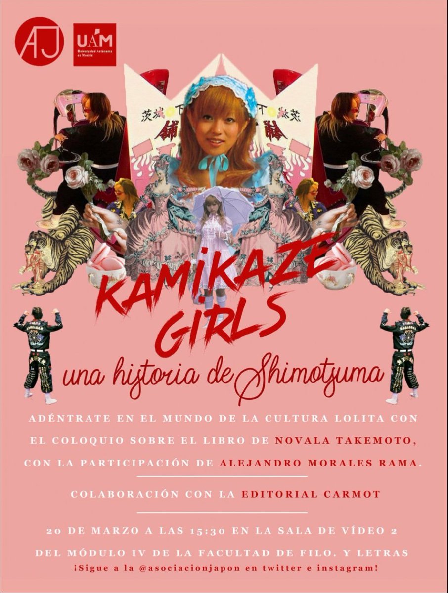 Hoy, más #KamikazeGirls de #NovalaTakemoto en la @FyL_UAM de la @UAM_Madrid con los estudiantes de @asociacionjapon

Expone el profesor y traductor Alejandro Morales Rama.

#MarzoAsiático #LiteraturaJaponesa #NarrativaContemporánea