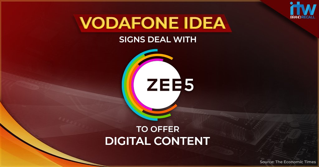 itwblitz's tweet image. The latest tie-up will let Vodafone Idea customers can now access the entire content catalogue of ZEE5 via multiple devices. #ITWBrandRecall #DigitalViewership #DigitalContent