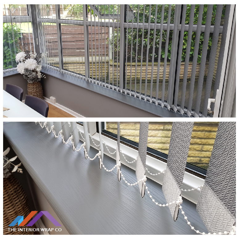 Conservatory Window Sill Wrapping. Get in touch for a fast FREE quote on 07936 828304 or visit thekitchenwrapsco.com