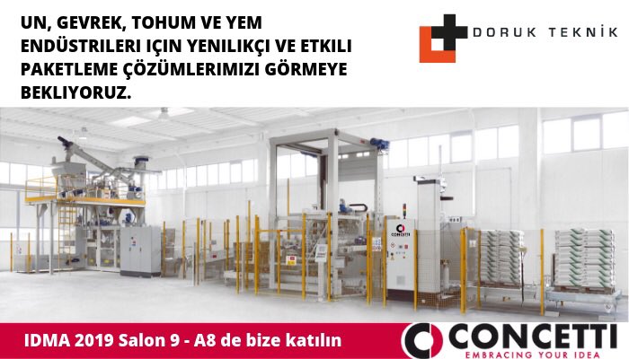 Concetti Spa paketleme çözümlerini keşfetmek için sizleri IDMA 2019 Fuarı Salon 9-A8’de ağırlamaktan mutluluk duyarız! #idma2019 #packagingmachines #concettispa #dorukteknik