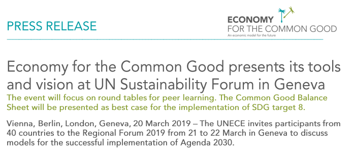 ECOnGOOD_org's tweet photo. Official press release from #EconomyCommonGood about our visit to the @UNECE Regional Forum 2019 starting tomorrow in Geneva.

Read the whole thing: https://t.co/SujtGqTtD0

@gwoe @EBienComun @EconCommonGood @felber_c https://t.co/nkpLTDu2JJ