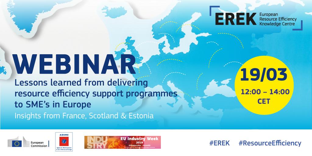 EREK_EU's tweet photo. 🎊What a success🎉 Our first #webinar gathered over 60 participants! A big thank you for these interesting discussions.
🇪🇺This event has been designed as a #EUIndustryDay
#ResourceEfficiency #Supportprogrammes #SMEs #Business https://t.co/f756aokuB3