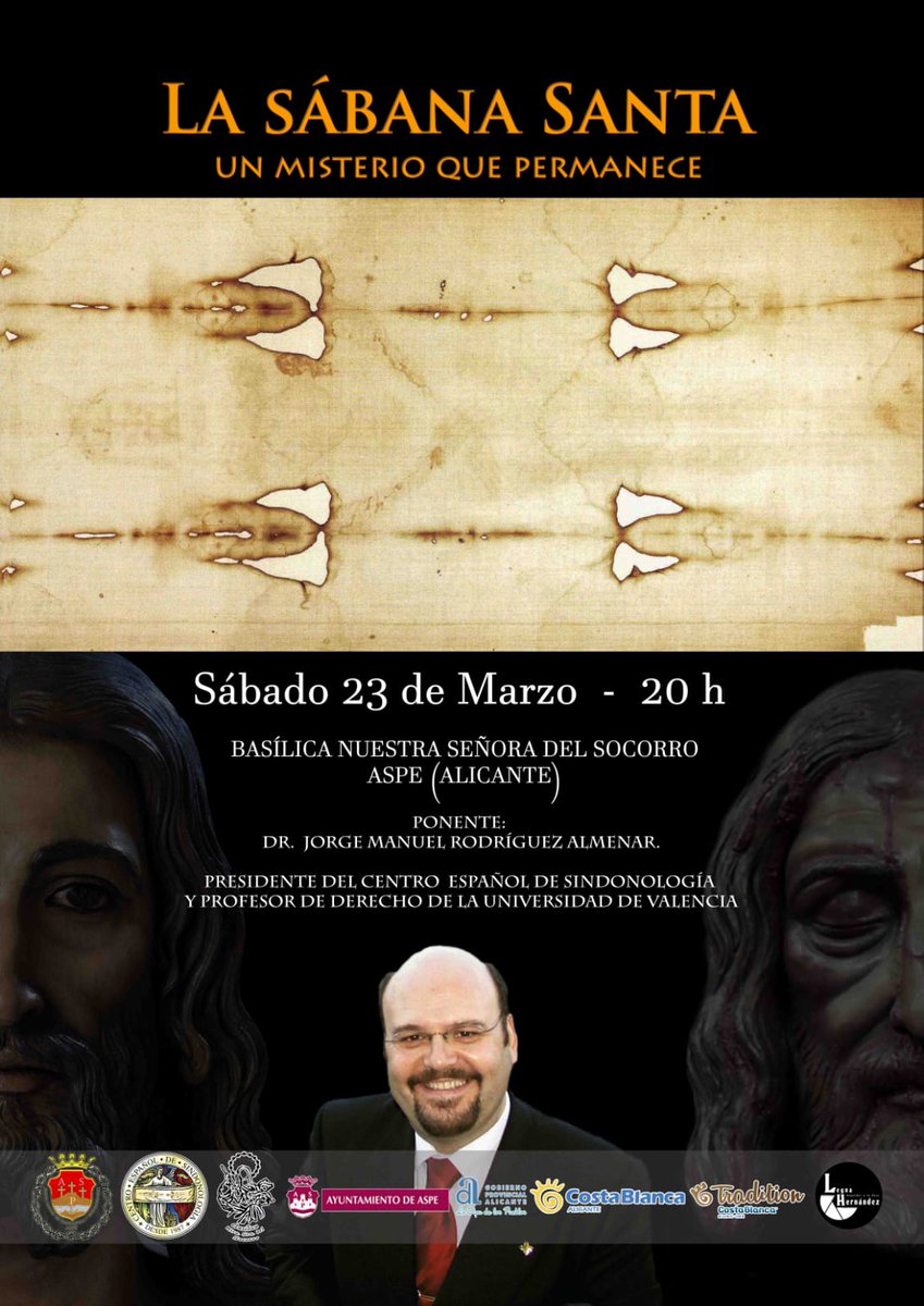 Este Sábado 23 de marzo en la Basílica de #Aspe a las 20'30 h. conferencia: "La Sábana Santa, un Misterio que permanece" <a href="/SemanaSantaAspe/">Semana Santa de Aspe</a> <a href="/aytoaspe/">Ayuntamiento de Aspe</a> <a href="/dipuAlicante/">Diputación de Alicante</a> <a href="/costablancaorg/">Turismo Costa Blanca</a>
