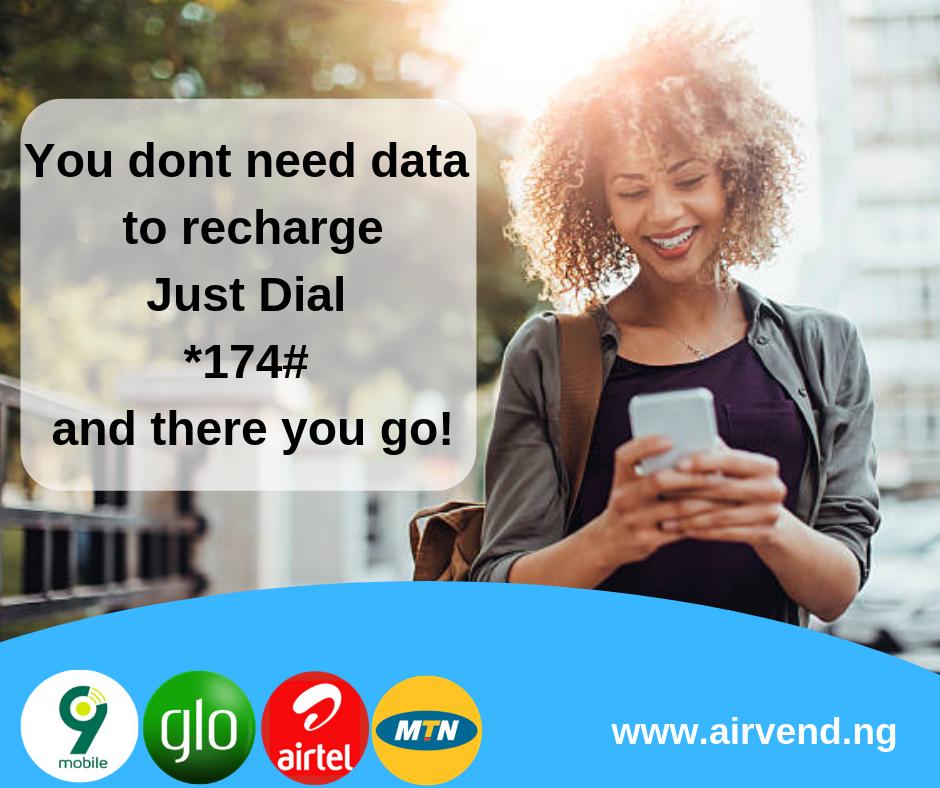 CallphoneNG's tweet photo. You dont need data to recharge again. Just Dial *174# and there you go! #LagosToIbadan @naibacloud @nairaland https://t.co/8CaOM3p53c