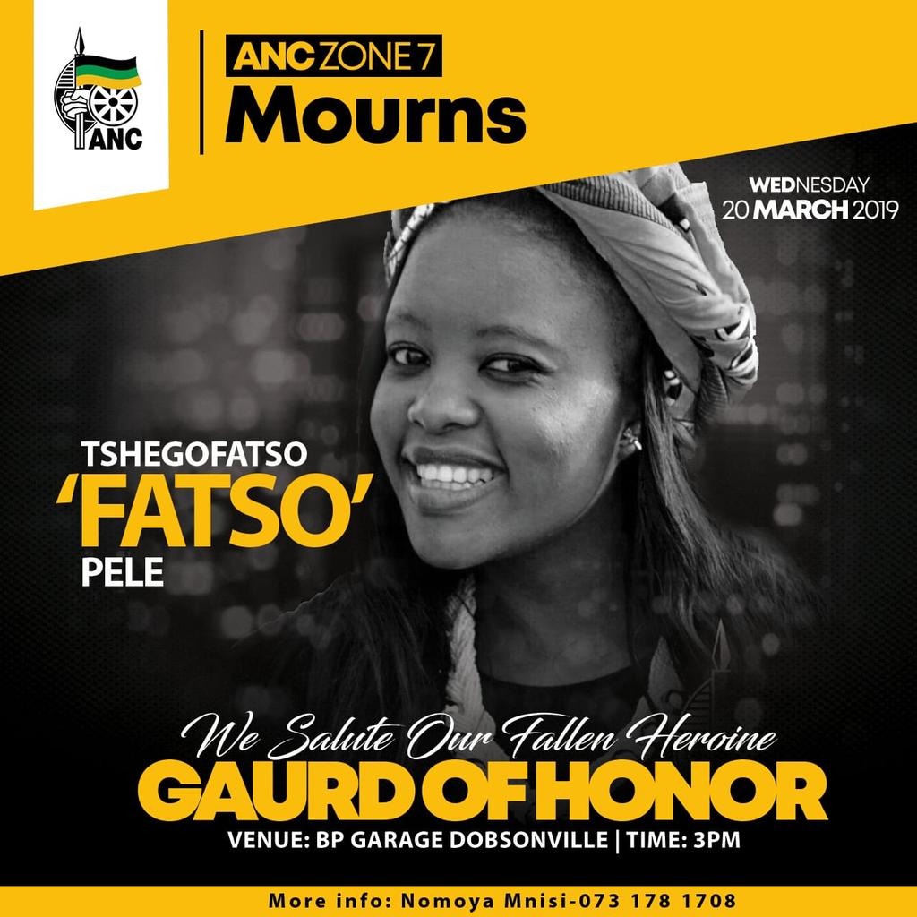 ANCJHB's tweet photo. ANC Zone 7, will forever miss this Cde #RIPFatso https://t.co/iB3Xs0CPcq