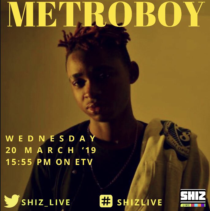 Dbn rapper <a href="/ItsMetroBoy/">METRO</a> is in the stu! Concert mode activated! Tune in at 3:55pm on <a href="/etv/">@etv</a>.

#ShizLive