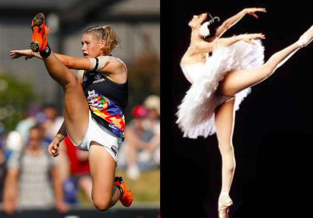 Two extraordinary women athletes at work. Apparently one is unacceptable. THAT IS BULLSHIT. I stand with #taylaharris #auspol