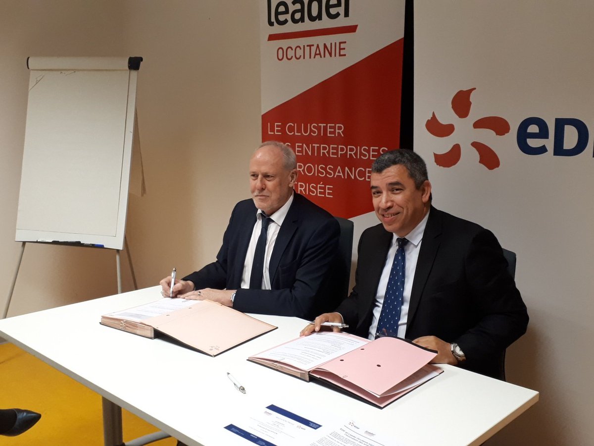 AgenceGM's tweet image. Clôture de ce point presse entre @EDF_Occitanie et @LeaderOccitanie avec la signature de la convention de partenariat pour l&apos;innovation des entreprises du territoire par @CapyGilles et @JBenabdillah #edfpulse #startup #entreprises #innovation