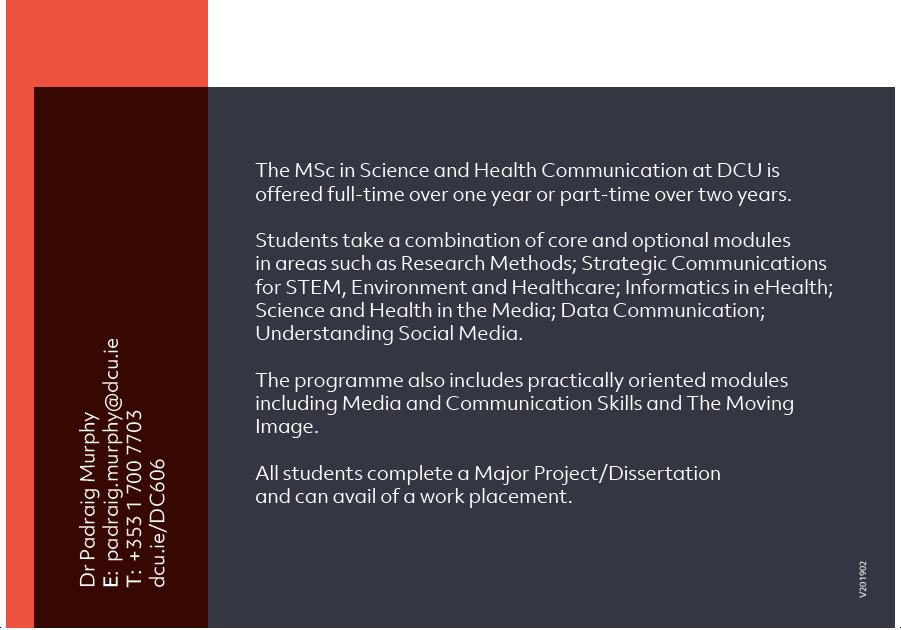 DCU Science & Health Comm tweet media