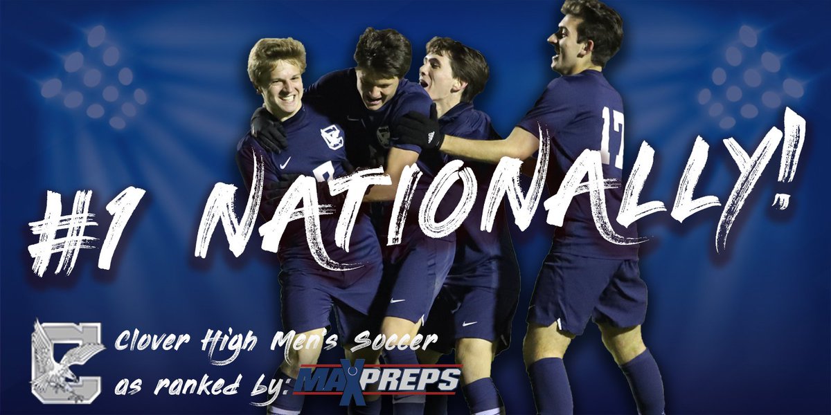 CHS_BlueEagles's tweet photo. Big news: Clover High School's men's soccer team is ranked #1, Nationally, by @MaxPreps. They check in at #4 on USA Today's rankings.

Next match is Friday night against Rock Hill at Memorial Stadium.

#BlueEagleNation 
#CSDinAction https://t.co/kNKR8Tj7B4