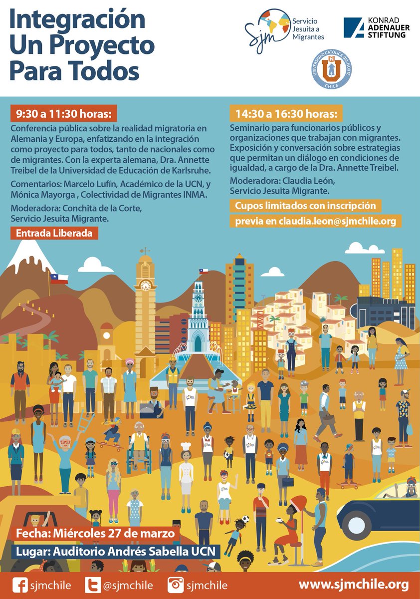 clo_leon's tweet image. Cambiamos de sala para el 27 de marzo. Estaremos en el Auditorio A. Sabella de la @UCNorte ¿Ya te agendaste?  #interculturalidad #Antofagasta #intégrense #integrémonos #sociedadintercultural