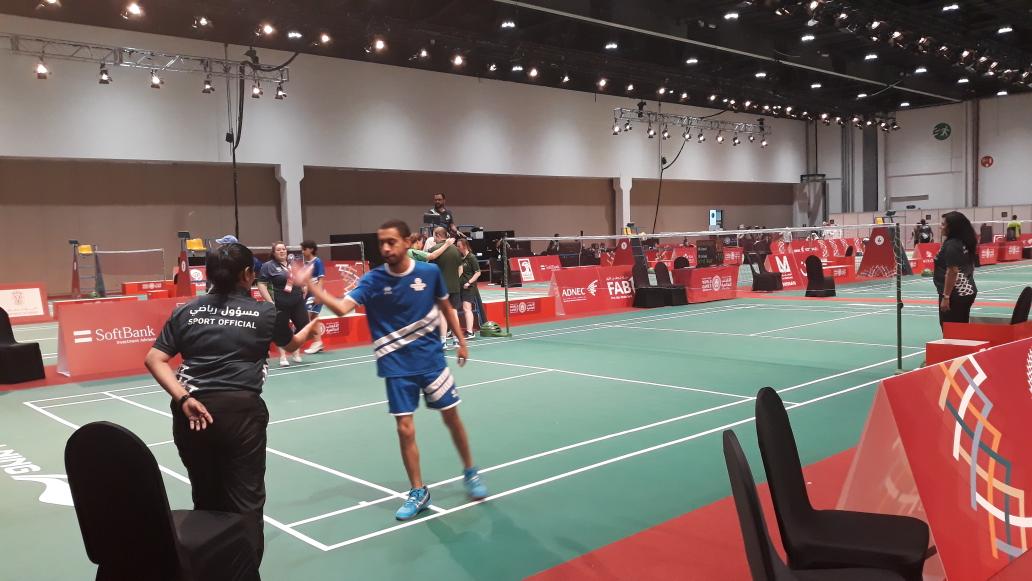 BadmintonSoi's tweet photo. Handshakes all round as Kuwait take the game. Disappointment for #TeamIreland as they played their hearts out but it wasn't to be. Well done John and Mary. You did so so well! https://t.co/0isCyx9s96