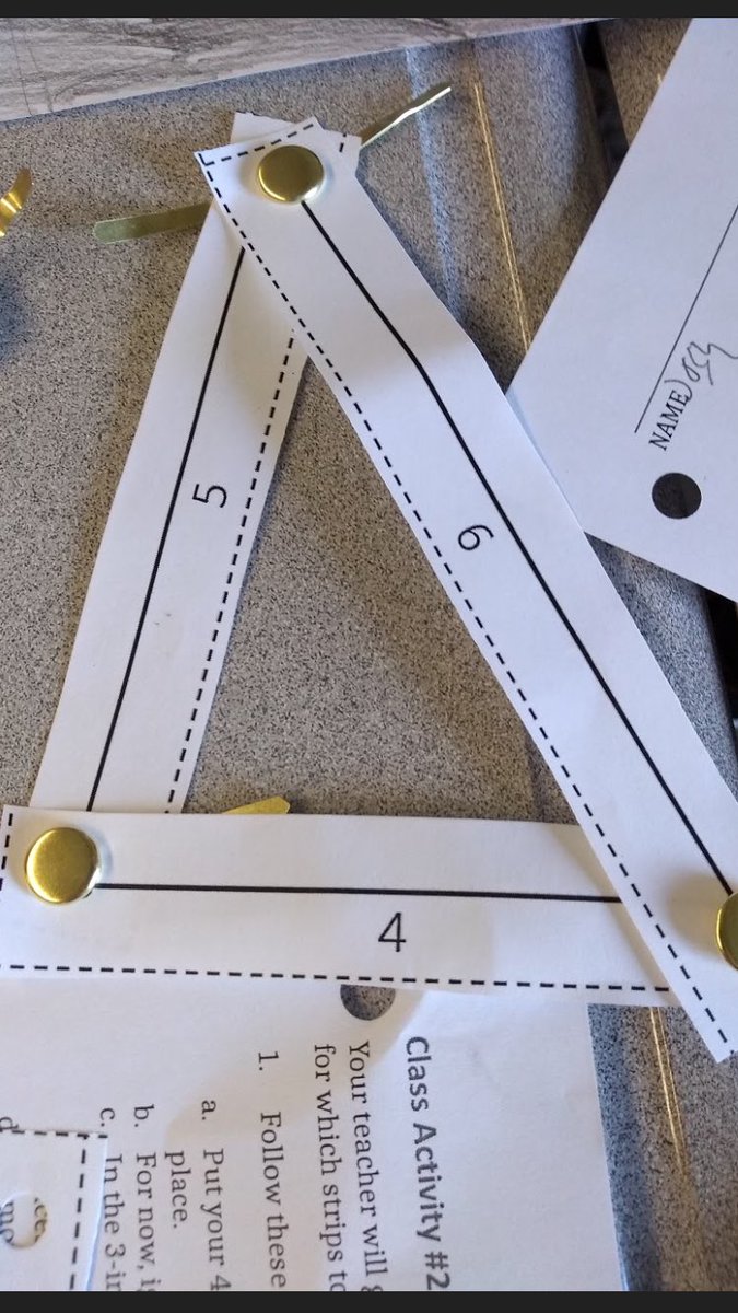 DeerParkHS's tweet photo. 7th grade mathematics experimented with triangles and side lengths yesterday! #DPCATS https://t.co/nrgpCa3Z7a