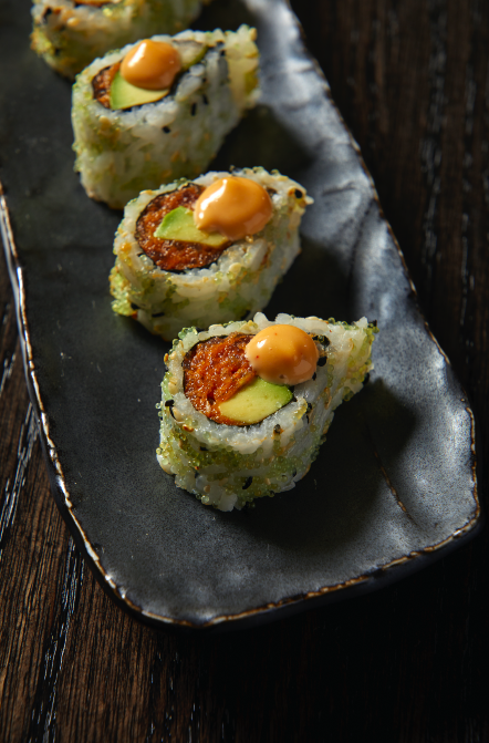 Latinicity's tweet photo. Not just another Sushi Roll – Our Angry Tuna Rolls are
spicy yellowfin tuna mix, avocado, and cucumber with wasabi tobiko and chipotle rouille. #AngryTuna #SushiRoll #Puresabor #Avocado4Days #Cucumber #Yellowfin #Tuna #Latinicity #Block37 #Puresabor #Chicago #Downtown #FoodPorn https://t.co/EG3gFn2obE