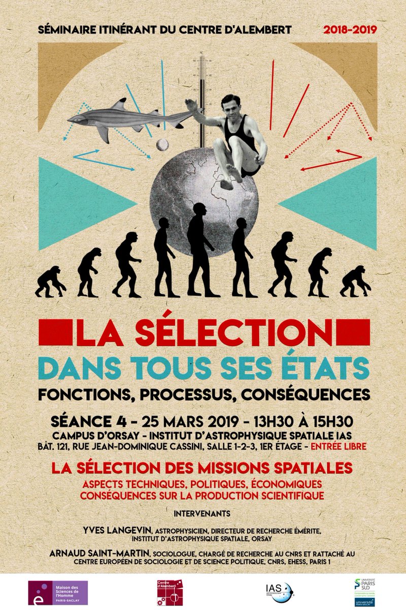CentredAlembert's tweet photo. A peine finie (hier) que l'on prolonge la réflexion lundi prochain : le 25 mars séance 4 autour de la #sélection et les missions #spatiales, avec Yves Langevin @u_psud et Arnaud Saint-Martin @EHESS_fr, @MshParisSaclay  

▶️https://t.co/2rbOw6AgYo https://t.co/loGBFuFVEN
