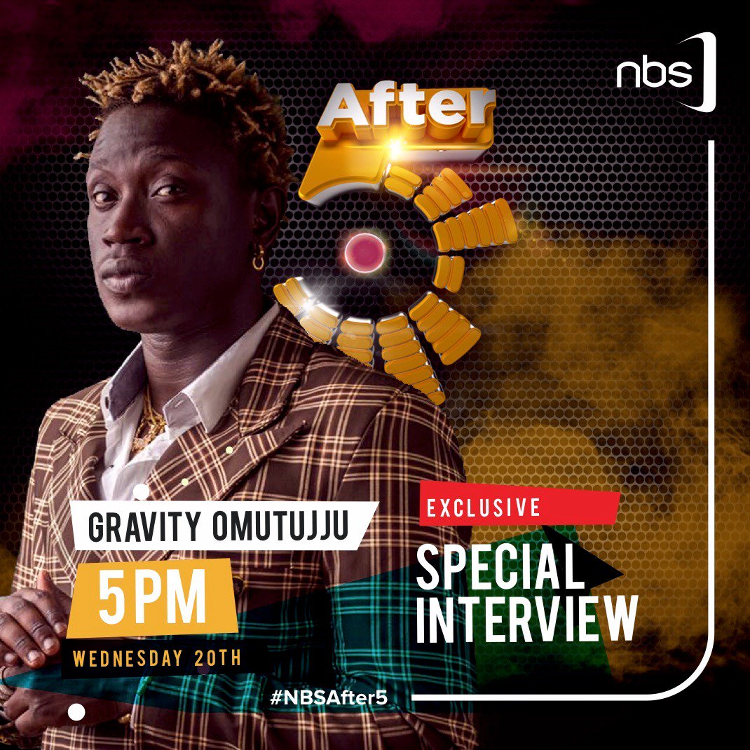 NBSAfter5's tweet photo. @GravityOmutujju joins us in studio to clear the air about his recent involvement in fight with Dj Ciza, the #MuteGravity campaign and also talk about new music. Tune in. #NBSAfter5 #NBSUpdates https://t.co/rjHMKreGuV
