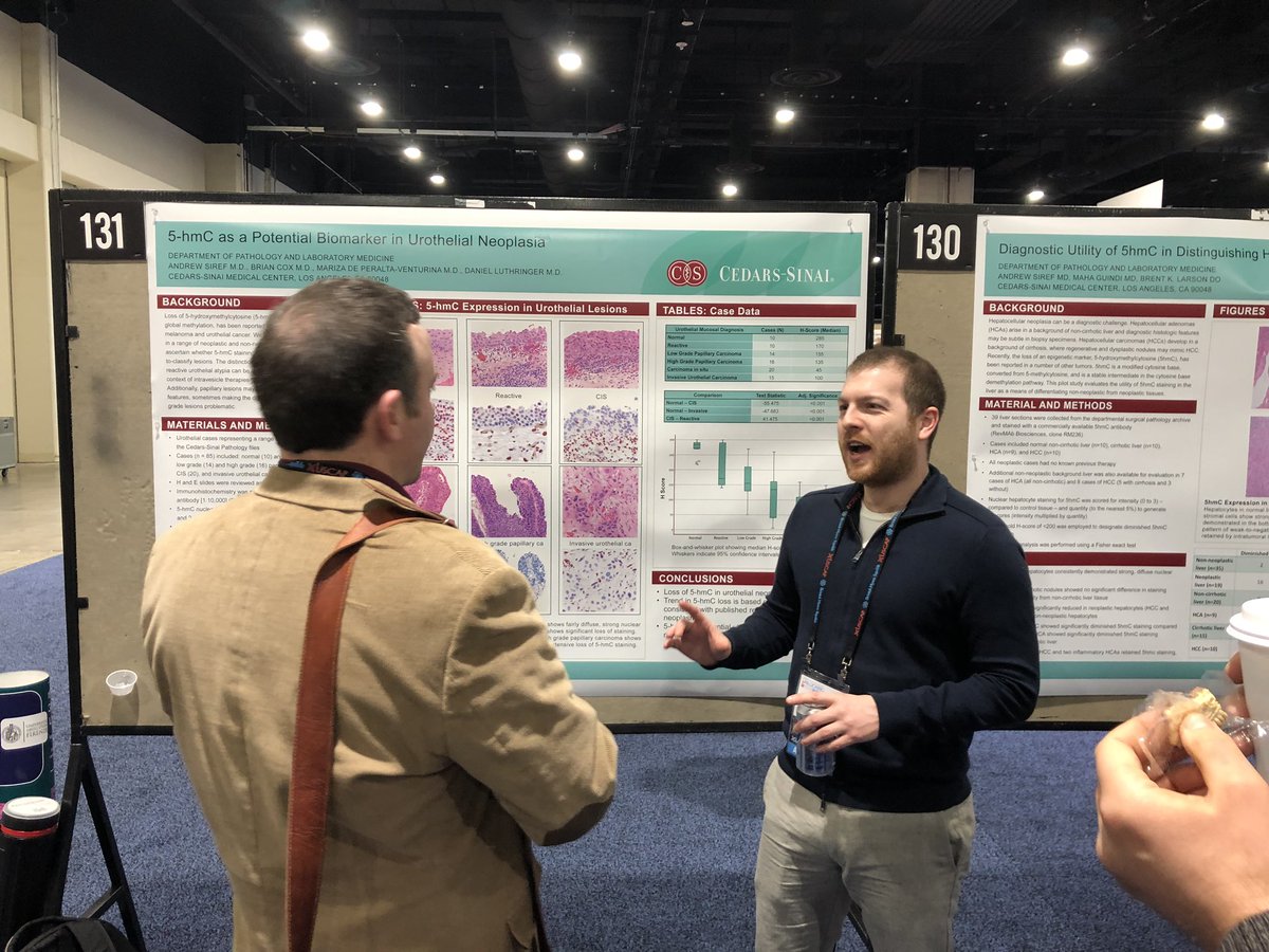 BeverlyPath's tweet photo. Come visit Dr. Andrew Siref poster 130 and 131 on his excellent 5-hmc research #uscap2019 #pathology #surgpath #pathologist https://t.co/WfSjSMd2EV