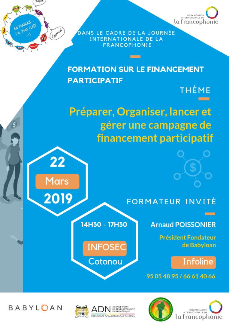 abc_pn's tweet photo. Tous à la #Formation sur le #financement participatif ce vendredi 22 Mars 2019 à l'INFOSEC de #Cotonou dans le cadre de la #JourneeInternationaleDeLaFrancophonie  avec le formateur Arnaud POISSONIER #BeninNumerique #Team229 #wasexo https://t.co/Kl8OUllEi6
