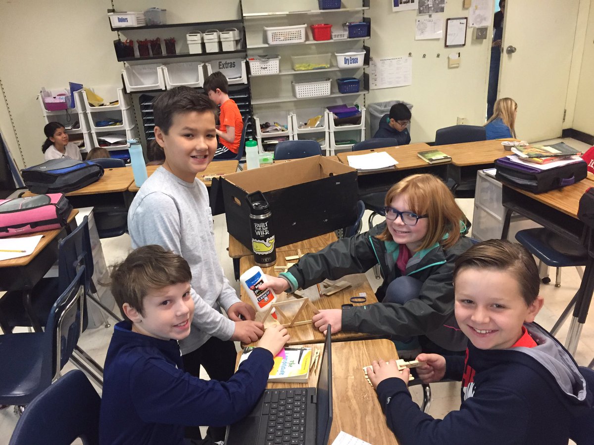 MarthaWild2's tweet photo. Civil engineering in the fifth grade as we design bridges for VDOT @ccps_gifted @ChristanMartin5 #cbgacademies https://t.co/RsYT3pvvbW