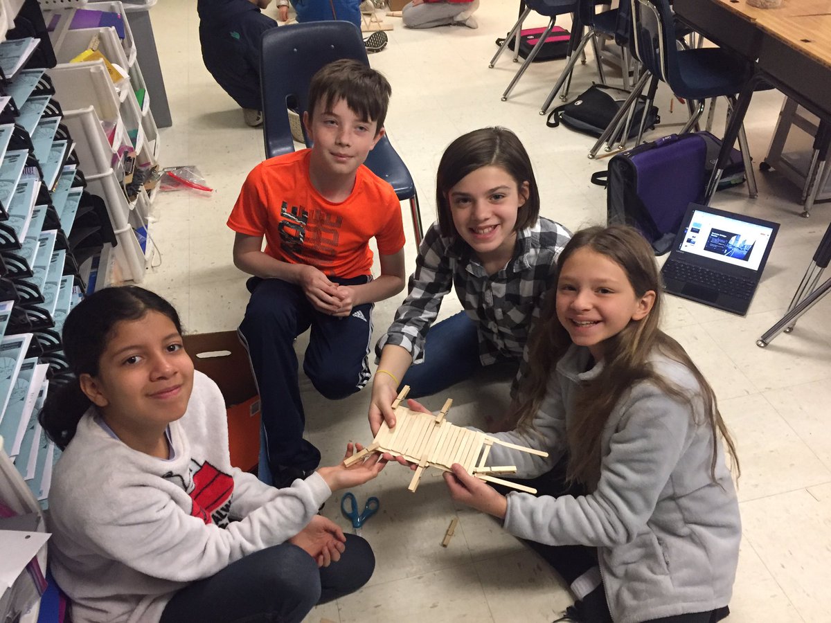 MarthaWild2's tweet photo. Civil engineering in the fifth grade as we design bridges for VDOT @ccps_gifted @ChristanMartin5 #cbgacademies https://t.co/RsYT3pvvbW