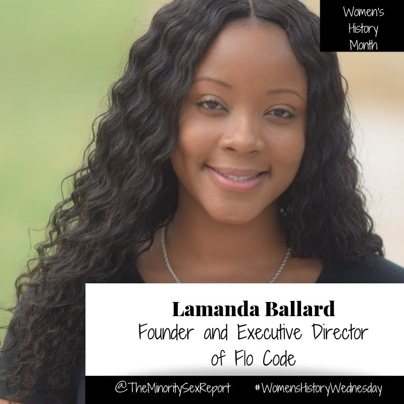 TheMSexReport's tweet photo. Lamanda Ballard is the Founder & Executive Director of @flocodexo. #FloCode is a non-profit based in #ATX that works to provide menstrual products to those in need & end stigma of #menstruation. Since its formation, Flo Code has donated 336,000+ products. #WomensHistoryWednesday https://t.co/DDu0uuX11Z