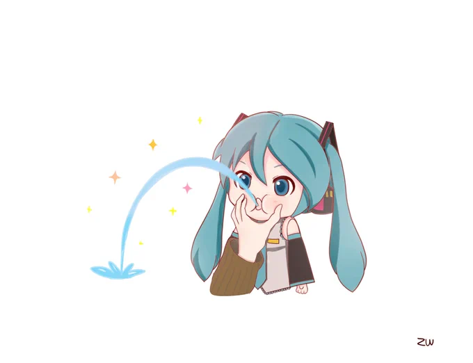 水を吐くミクダヨー✩ 
