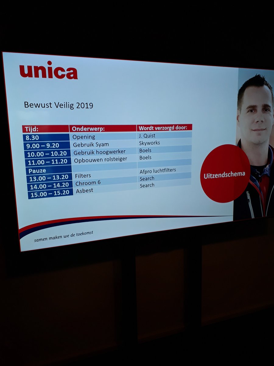 Samen met collega Gerrit Dijkhuis aanwezig op de landelijke Bewust Veilig-dag van Unica. We verzorgen twee presentaties met asbest en chroom-6 als onderwerp! #presentatie #veiligwerken #chroom6 #asbest