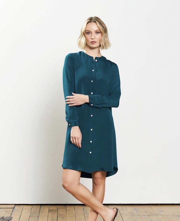 YonaNewYork's tweet photo. Teal Crepe Shirtdress for those #humpday blues 💙 https://t.co/Gc9OHwKdK1