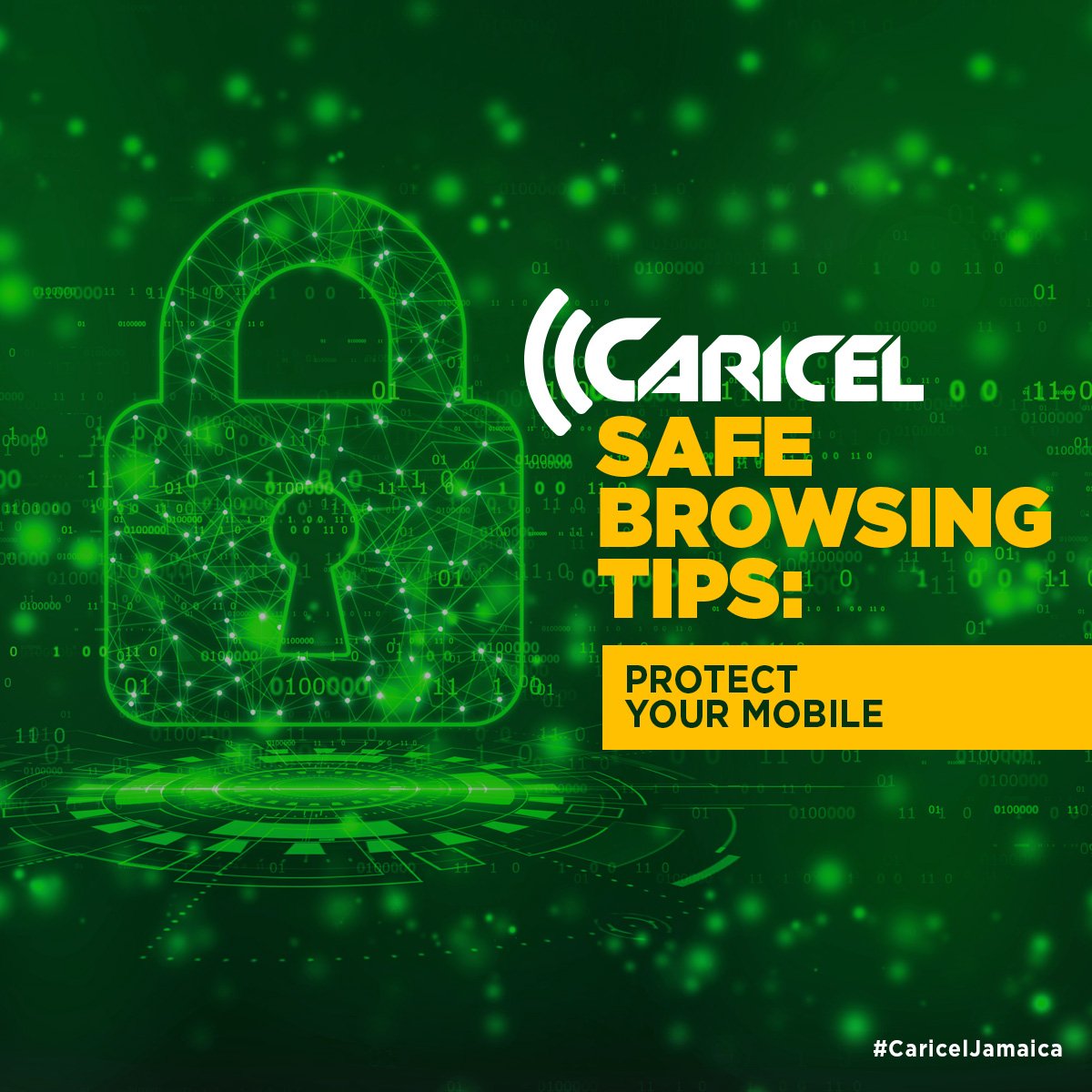 CaricelJam's tweet photo. Safe Browsing Tip: Protect your mobile as much as your laptop or desktop. Be careful where you click and only download apps from official app stores after reading other users’ reviews first.
 #Caricel #CaricelJamaica #Broadband #4GLTE #SafeBrowsing https://t.co/GHTqQqx3Fq