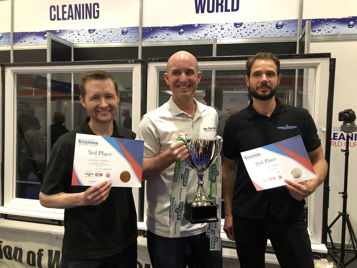 DAComponents's tweet photo. 3rd place today at the Window Cleaning World Cup #Cleaningshow19 https://t.co/zyrWsRJP3S