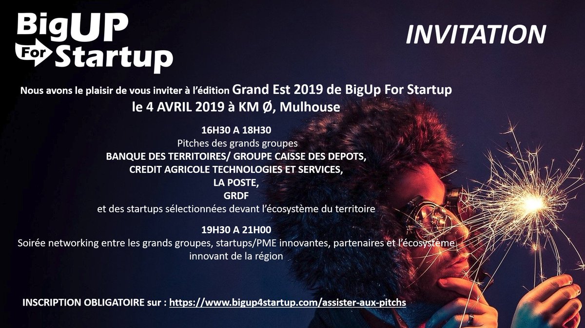 Big4Start's tweet photo. #INVITATION #startup #Medias  RDV le jeudi 4 avril à 16H30 au @KM0_info , 30 Rue François Spoerry, à #Mulhouse et rencontrez les directeurs innovations des grands groupes @BanqueDesTerr @transdev @egis @icade @CA_TS_  @GRDF
@GroupeLaPoste  @ccialsace @RegionGrandEst https://t.co/hfoCzAn0SN