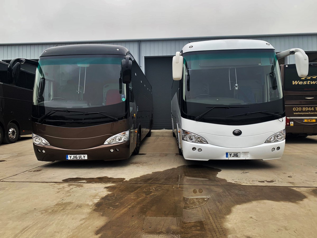 WestwayCoaches's tweet photo. And another one appears... 

#Westway #Coaches #Yutong #EURO6 #ULEZ #LEZ #CAZ #London #Surrey #Luxurytravel #bronzeisthenewblack #bronze #lowemissions #emissions #DAF #workshop #andanotherone #appearance #Pelicanengineering #China #UK #executive https://t.co/ehvddi8Bww