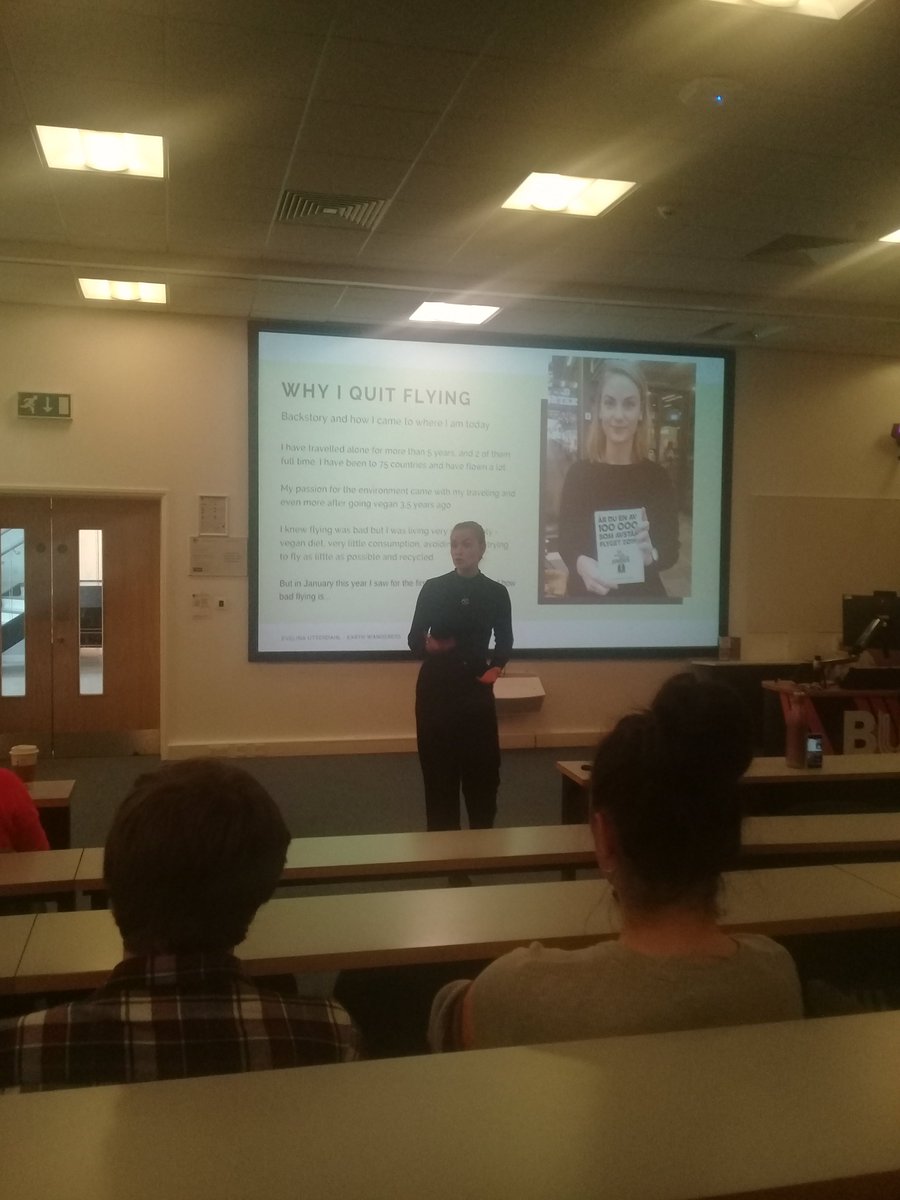 EdizAkcay's tweet photo. Evelina Utterdahl talking about being an activist and why she quit flying at PCCC event @bournemouthuni @JOfPromotional https://t.co/6Uu0QKWVZj