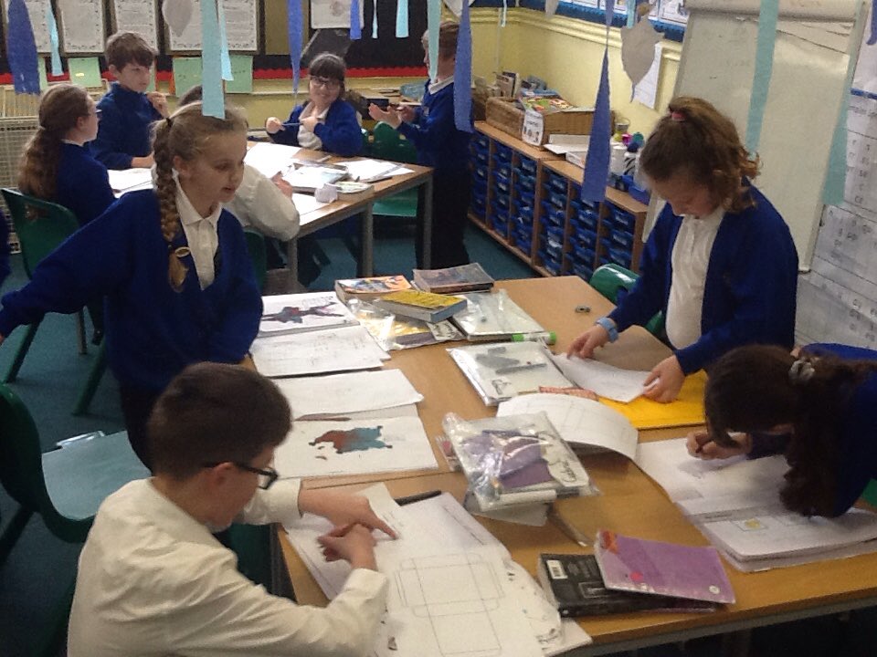 Designing our own fish pie packaging in <a href="/MapleTroon/">Maple Class</a> this afternoon.