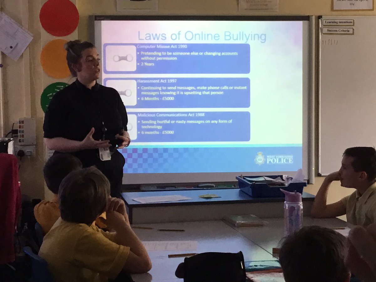 Stantclayton's tweet photo. Year 5 are working with the police to understand what Online Bullying is, the laws behind it and what to do if it happens to them.@csptsa @CatholicEdLeeds @WYP_BDCyberTeam #stopblocktell https://t.co/oIBRWDdbAs