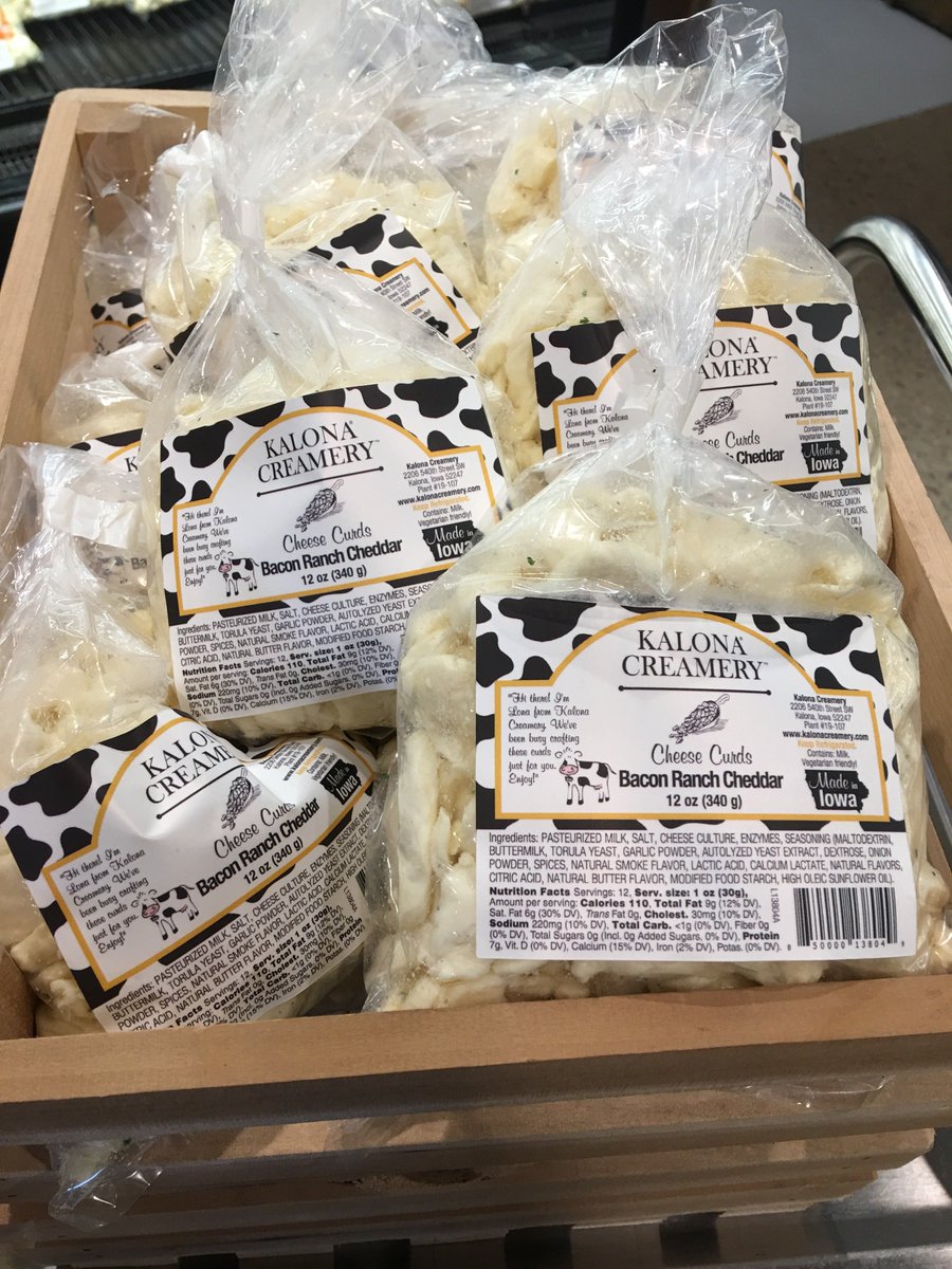 KalonaCreamery's tweet photo. New to Kalona Creamery, flavored cheese curds! Stop in to try our Salsa and Bacon Ranch cheese curds. https://t.co/69WXuR1FOf https://t.co/3urzA1Beu8