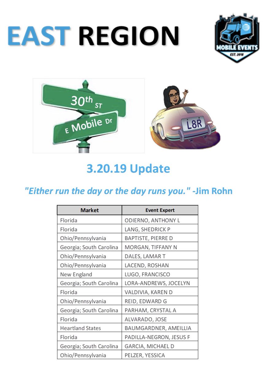 UPDATE ALERT: Winding down the stretch and these experts are cruising vip style! #30thandEMobile #mobilemadness #eastunleashed 🏆🏆🏆🚐💨💨💨