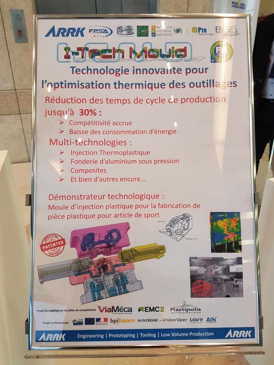 Polemc2's tweet image. #SemaineIndustrie EMC2 participe au lancement de la #PhaseIV des  #PôlesdeCompétitivité à #Bercy! Zoom sur le projet #FUI 👉#ItechMould   Intégration de tech innovantes pour le dév de moules pr l'injection  thermoplastique la mise en forme des composites &amp;amp; la fonderie ss pression