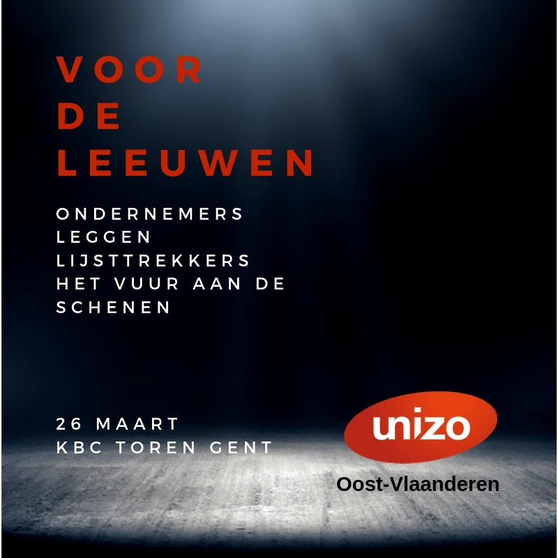 Het grote lijsttrekkersdebat in Oost-Vlaanderen met <a href="/alexanderdecroo/">Alexander De Croo 🇺🇳</a> <a href="/anneleen_vb/">Anneleen Van Bossuyt</a> <a href="/JorisVDBroucke/">Joris Vandenbroucke</a>
<a href="/SVHecke/">Stefaan Van Hecke</a> <a href="/leendierick/">Leen Dierick</a> <a href="/Barbara_Pas/">Barbara Pas</a> 

Federaal debat over de vele belastingen en wat de ondernemer er voor terugkrijgt.

Inschrijven: unizo.be/oost-vlaandere…