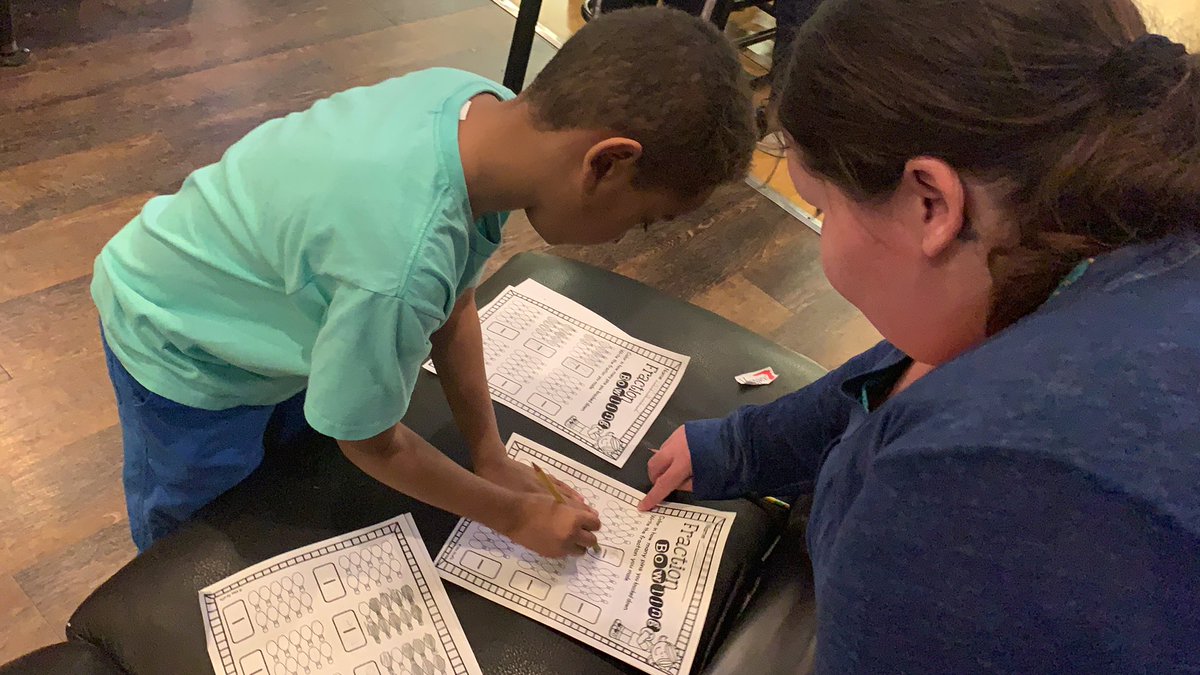 TCEWillis's tweet photo. Thank you to our supportive parents for reviewing fraction denominators and numerators, so we can better understand the fraction/percent of pins we knock down! https://t.co/vFUtHtf0CQ